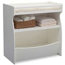 Delta Children Gateway 2-In-1 Changing Table And Storage Unit, Bianca White - White - View 3
