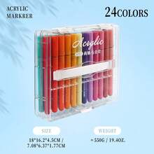 24/36/60/72色直涂式丙烯马克笔套装，软毛笔头，适用于学校绘画、素描等，礼品套装，美术用品 - 套裝 - 查看 5