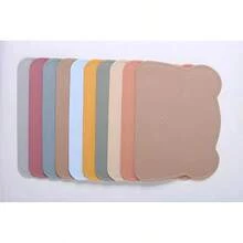 Mantel Individual de oso para niños, mantel individual con aislamiento de silicona, posavasos creativo, mantel individual a prueba de fugas, mantel individual de estilo occidental - Beis - Ver 6