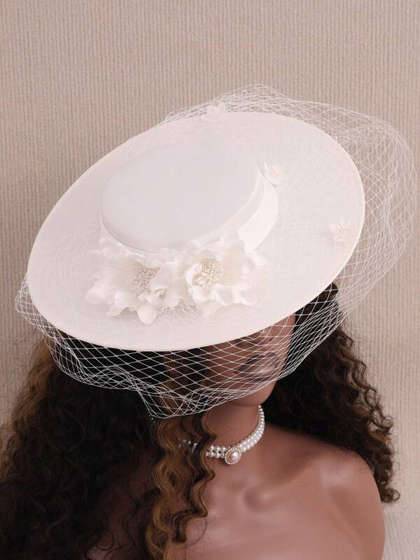 Französischer Damenhut für die Kirche, geeignet für Bälle, Bankette, Teegesellschaften, Hochzeiten, Fotoshootings, retro elegante Hüte, dekorative Hüte für Kleider