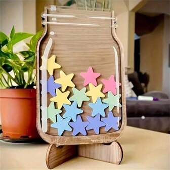 1pc Star Reward Jar, Cool Teaching Reward Jar, Classroom Star Sticker, Bulletin Board Family Classroom Star Reward Regular Training Table Best Gifts Birthday Graduation