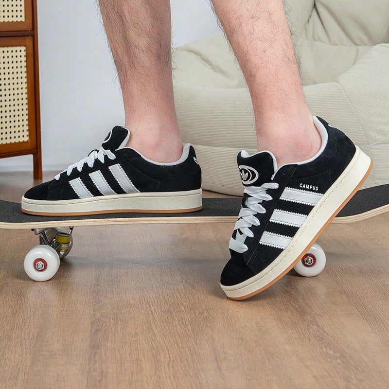 Adidas Originals Campus 00s Low-Top Unisex Casual Sneakers, Spring 2026 Collection, Style: HQ8708 - Black - View 1