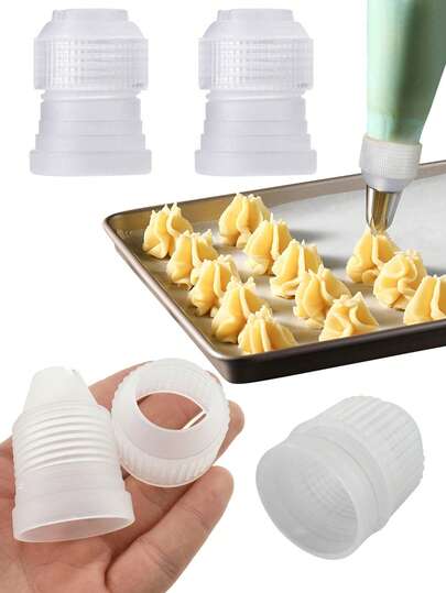 5 adet/8 adet/16 adet Şeffaf Kek Borusu Ucu Dönüştürücü, Buzlanma Torbası Bağlantı Uçları İçin Küçük Pişirme Aletleri, Tatiller, Partiler, Toplantılar İçin Uygun
