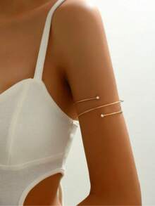 1pc Minimalist Metal Rhinestone Layered Spiral Bracelet, Adjustable Bangle, Couple/Party/Vacation Decoration, Gift For Girlfriend - Silver - View 8