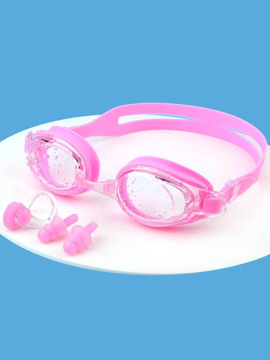 SHENYU Portable Swimming Goggles With Earplug And Nose Clip Set, Beach Essentials, Beach Accessories, Pool Float - Pink - View 1
