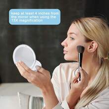 1x/15x Magnification Compact Mirror Travel Makeup Mirror Handheld Compact Mirror Foldable & Portable Double Sided Bag Makeup Mirror - Silver - View 5