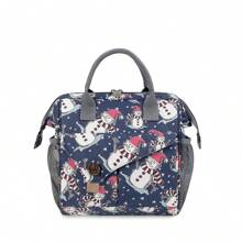 1pc Printed Insulated Lunch Bag, Portable And Waterproof For Outdoor Travel