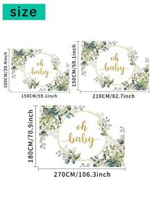 1pc Newborn Shower Photography Backdrops Watercolor Gold Green Eucalyptus Leaves Photo Background 59.1*39.4/82.7*59.1/106.3*70.9 Inches Sons Daughters Birthday Party Banner Indoor Outdoor Wedding Decoration Supplies