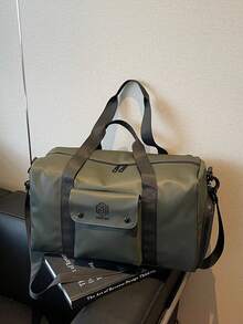 Large Capacity Waterproof Round Travel Duffel Bag With Separate Dry/Wet Compartment, Shoe Compartment, Suitable For Short Trips, Training, Business Trip, Sports, Gym, Swimming, Beach, Hiking, Camping, Weekends, Airplane Carry-On, 30L - Green - View 7