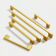 26 Pieces Nordic Minimalist Style Die-Cast Aluminum Handle, Brushed Chrome Finish, Cabinet And Dresser Handles For Kitchen, Wardrobe, Shoe Cabinet And Drawers - Gold - View 1