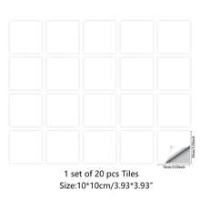 20 piezas de adhesivos de pared de cristal blanco duro para azulejos, adhesivos de pared autoadhesivos resistentes al aceite para renovación del hogar, baño y decoración, disponibles en tamaño 30x30 cm, cortables, adecuados para decoración del hogar, material de película de cristal talla grande grueso, resistente al desgaste y talla grande accesorios de pared, papel tapiz, artículos y decoración de cocina