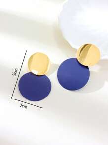 1 Pair Geometric Multi-Color Hoop Pendant Earrings, Fashionable & Elegant, Versatile Wear For Women, Suitable For Wedding, Party, Birthday, Date, Gift For Friends