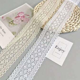 1 卷 3 码蕾丝丝带，适用于 DIY 服装配饰、蕾丝丝带以及窗帘和沙发裙的装饰材料。