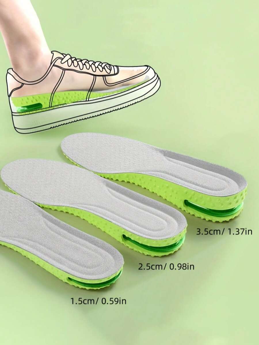 1 双男女通用运动增高鞋垫，舒适有弹性，透气