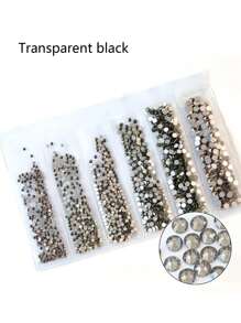 1728 Pcs Flat Back Crystal Glass Nail Art Rhinestones. 4#-12# 6 Sizes Mix DIY Decorations For Nails, Clothes, Bags, Hair Accessories, Cars, Beddings, Pendants, Etc. Suitable For Teenage Girls, Women Nail Art, Eye Makeup, Face Stickers, Jewelry Decoration Flat Back Rhinestones. 6 Bags Of Crystal Glass Flat Back Rhinestones. Nail Charms Nail Gems Nail Supplies