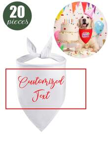 20 Pieces/10 Pieces/1 Piece Custom Name Letters Or Text Pet Cat Dog Animal Triangle Scarf Bib Scarf Pet Saliva Accessory Triangle Scarf, Suitable For Customizing Pet Names Or Greetings, Can Be Given As A Pet's Birthday Gift