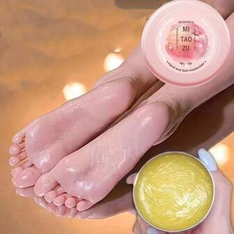 桃子裂紋霜,適用於乾裂的足跟和腳部,滋潤和滋養你的乾燥粗糙皮膚,防止足部龜裂,修復和舒緩您的裂開足跟