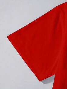CAMISETA MUJER MANGA CORTA CUELLO RENDONDO ESTAMPADO CEREZAS PLATA VERANO GYM CASUAL - Rojo - Ver 2