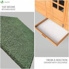 Chicken Coop And Run, Small Wooden Hen House Poultry Ark Coup Rabbit Hutch Home With Nest Box - 190 cm L X 55 cm W X 100 cm H - View 6