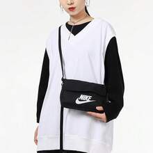 Nike Unisex Small Backpack, 2026 New Basic Casual Flap One Shoulder Crossbody Bag CW9300-010 - Black - View 3