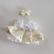 (仅衣服) 甜心、珍珠、蝴蝶结装饰公主裙套装适用于 娃娃第一代和第二代，17CM LLABUBS、Labobo、LBB 小雕像服装 - 彩色 - 查看 6