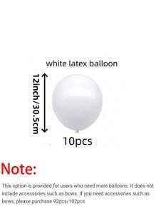 92/102pcs/Set White Latex Balloon With Pink Bow, Internet Celebrity Outdoor Photo, Bow Decoration, Valentine's Day, Family Birthday Party, Wedding