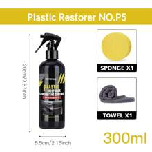 1 pieza Kit de reparación de plástico para automóvil, Revestimiento de restauración de plástico, Cera de mantenimiento del interior negro del automóvil, Revestimiento cerámico para piezas de plástico del automóvil, Agente duradero para piezas de automóvil