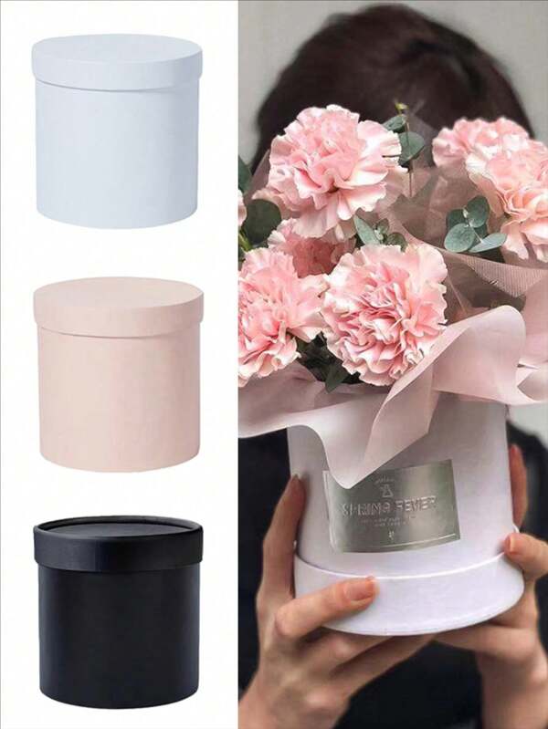 1pc Elegant Cylindrical Gift Boxes - Multi-Use DIY Floral Arrangement Containers, Perfect For Wedding, Birthday, Anniversary & Special Occasions, Gift Boxes|Elegant Gift Boxes|Durable Gift Boxes,Nested Floral Bouquet Favor Box