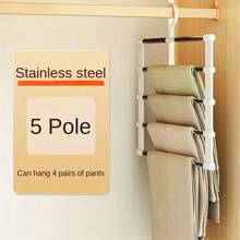 1 pièce Support pliant pour pantalons économisant de l'espace - Boîte d'organisation de penderie en acier inoxydable multi-couches, convient pour les jeans, leggings et pantalons, printemps, minimaliste, hauts d'été