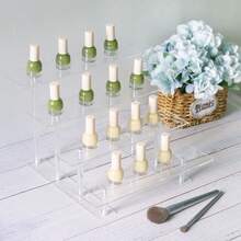 1pc Transparent Acrylic Stepped Display Rack, For Blind Boxes, Figurines, Jewelry, Perfumes, Cosmetics And Beauty Products Storage - Clear - View 8