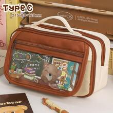 For LABUBU,Back To School Stationery Large Capacity 9-Layer Pencil Case, Cute Pencil Case Stationery, School School Supplies Stationery Set Pencil Holder Pencil Case Pen Holder,Multifunctional Large Capacity Expandable Pencil Case, Big Capacity Twill Fabric Stationery Storage Bag With Pen Slot