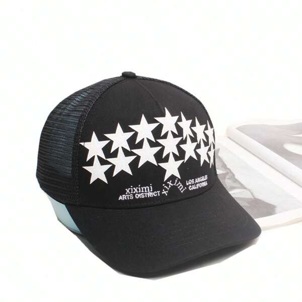 Gorra de conductor de camión versátil y de moda para hombres, gorra de béisbol unisex a juego de color negro para hombres y mujeres