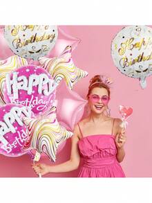 5 件套“生日快乐”3D 字母气球套装，适合生日派对家居装饰