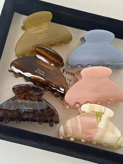 1pc Elegant Acetate Hair Claw Clip Medium Size Semicircle Geometric Hair Claw Simple Sweet Hair Clips Half Hair Women Hair Accessories, School Stuff, College Autumn Accessories Fall Winter For Vacation Outfits Woman