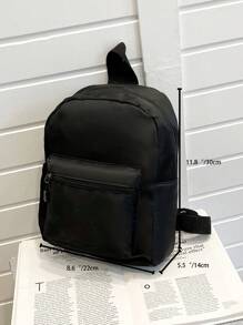 Nouveau sac à dos en nylon de couleur unie pour femme, sac à dos léger pour étudiants du secondaire, minimaliste et élégant