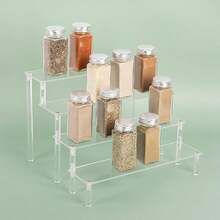 1pc Transparent Acrylic Stepped Display Rack, For Blind Boxes, Figurines, Jewelry, Perfumes, Cosmetics And Beauty Products Storage - Clear - View 6