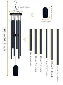 1pack Black Deep Tone Soothing Melodic Tones Windchimes, Wind Chimes For Outside, Room Decor Bedroom Decor Home Decor Wall Decor
