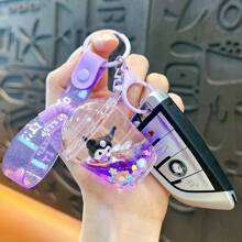 Sanrio 1 bucă breloc pentru sticle de lapte cu desene animate creativ, rafinat și drăguț, care curge lichid, cu pandantiv, accesorii pentru pungi, cadouri mici (personajele din sticlă rămân neschimbate, în timp ce modelele se schimbă aleatoriu)