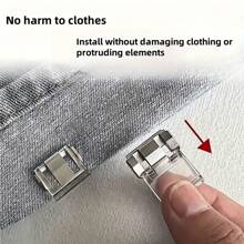 10-1pc Invisible Leg Shortening Clips, Anti-Slip Pants Edge Clips, No-Sew Hidden Buckle For Leg Closure, Anti-Towling Pants Hem Fixing Device, Pants Hem Fixing Clip, Perfect For Tailored Clothing,Suitable For Cuffs, Clothing Corners, Leg Shortening, Anti Slip, Clothing - Multiple Colors