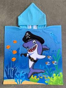 1PC Kids Beach Towel For Boys Girls, Mermaid Hooded Bath Towel Wrap, Toddler Pool Towel With Hood For 3-6 Years Old