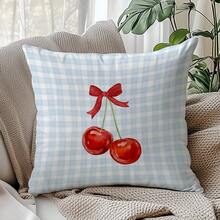 1 Vỏ gối trang trí họa tiết nơ kẻ caro xanh đơn giản, vải nhung đào thân thiện với da một mặt, vỏ gối 45*45CM thích hợp để trang trí trong nhà, trang trí tiệc, quà tặng vỏ gối trang trí - Nhiều màu - Xem 8