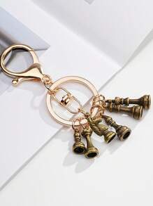 1pc Retro Chess Metal Keychain, Unisex, Fit For Backpack, Wallet, Handbag, Car Keys Car Accessories Bag Charm School