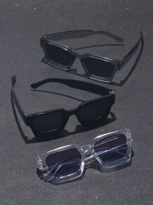 3/5 Stücke Herren Mehrfarbige Kunststoff Quadratische Vollrahmen Tönung Linsen Shades Basics Elegante Basic Lässig Allround Brillen Kombination für Vacay Vibes, Business, Alltag Mode Accessoires Preppy Stil für den Schulanfang