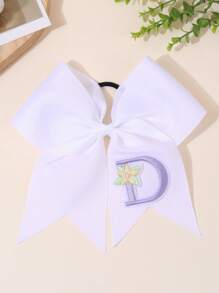 1 pieza Diadema con flores de tela bordadas y letras A-Z del abecedario en blanco, accesorios de moda para el cabello, regalo ideal para mejores amigas para uso diario y fiestas
