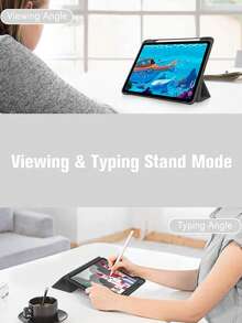 TPU 皮革翻盖保护套，兼容 iPad A16（第 11/10 代）、第 9/8/7 代（10.2 英寸）、iPad Air（10.9 英寸）、iPad Pro（11 英寸）、iPad Air（13 英寸）、iPad Pro（12.9 英寸），黑色 - 黑色 - 查看 5