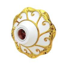 CILIA 1/2/4pcs,Lamp Bulb Socket, E26/E27 ,Screw Light Shade,Textured Roundness Petal Embossed Ceiling Bulb Fixing Holder, For Home