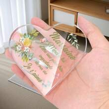 1PC Charming French Godmother Godfather Acrylic Sign Plaque, Marraine Parrain Sign, Stylish And Simple Heart Desktop Decoration, Perfect For Birthday Lovers Engagement Anniversary Sign Home Living Room Table Party Decorations Supplies Art Craft Ornament Romantic Surprise