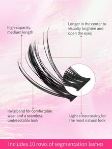 40D 200 Cluster Lashes, Minimalist And Practical Multi-Functional False Eyelashes - D - View 3