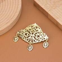 1 pezzo Elegante spilla araba del Sahara per donne mature, fermaglio per sciarpa/foulard, design floreale in metallo traforato, gioiello algerino marocchino per matrimoni e feste