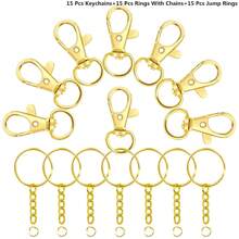 24/45pcs Rotating Spring Hooks Set, Detachable Keychain With Chain And Jump Ring, Bulk, Suitable For Keychains, Lanyards, DIY Crafts, Durable Material, Suitable For Home Use